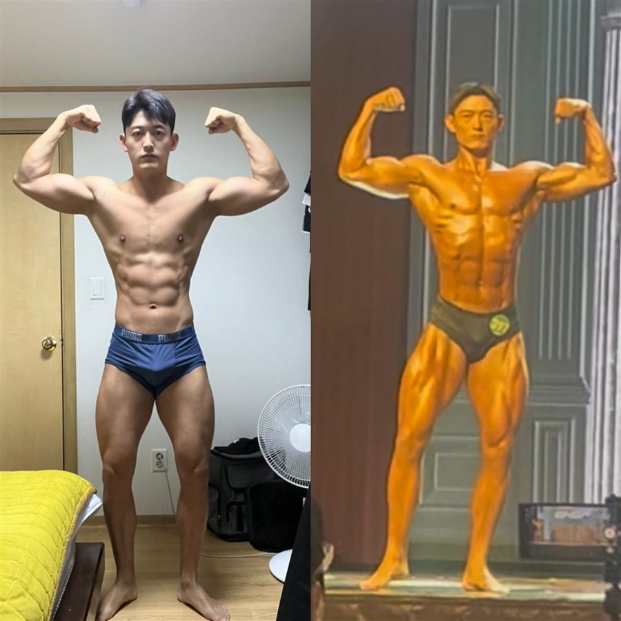 보디빌딩 대회 준비 비포애프터